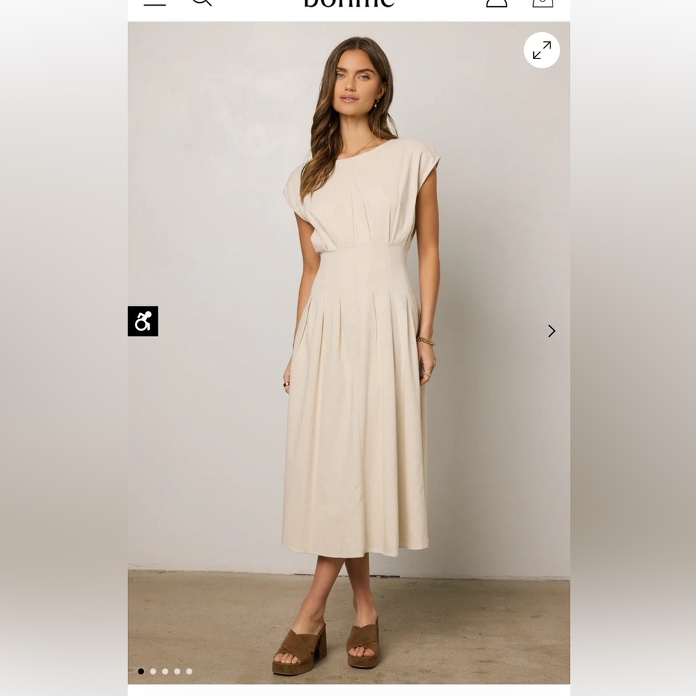 Isla Midi Dress in Oatmeal